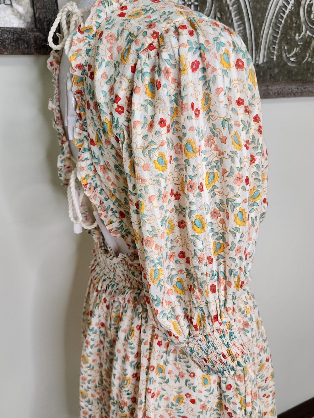 Cleobella Dallas Floral Tie-Back Mini Dress Medium Organic Cotton Cottagecore - Picture 11 of 16